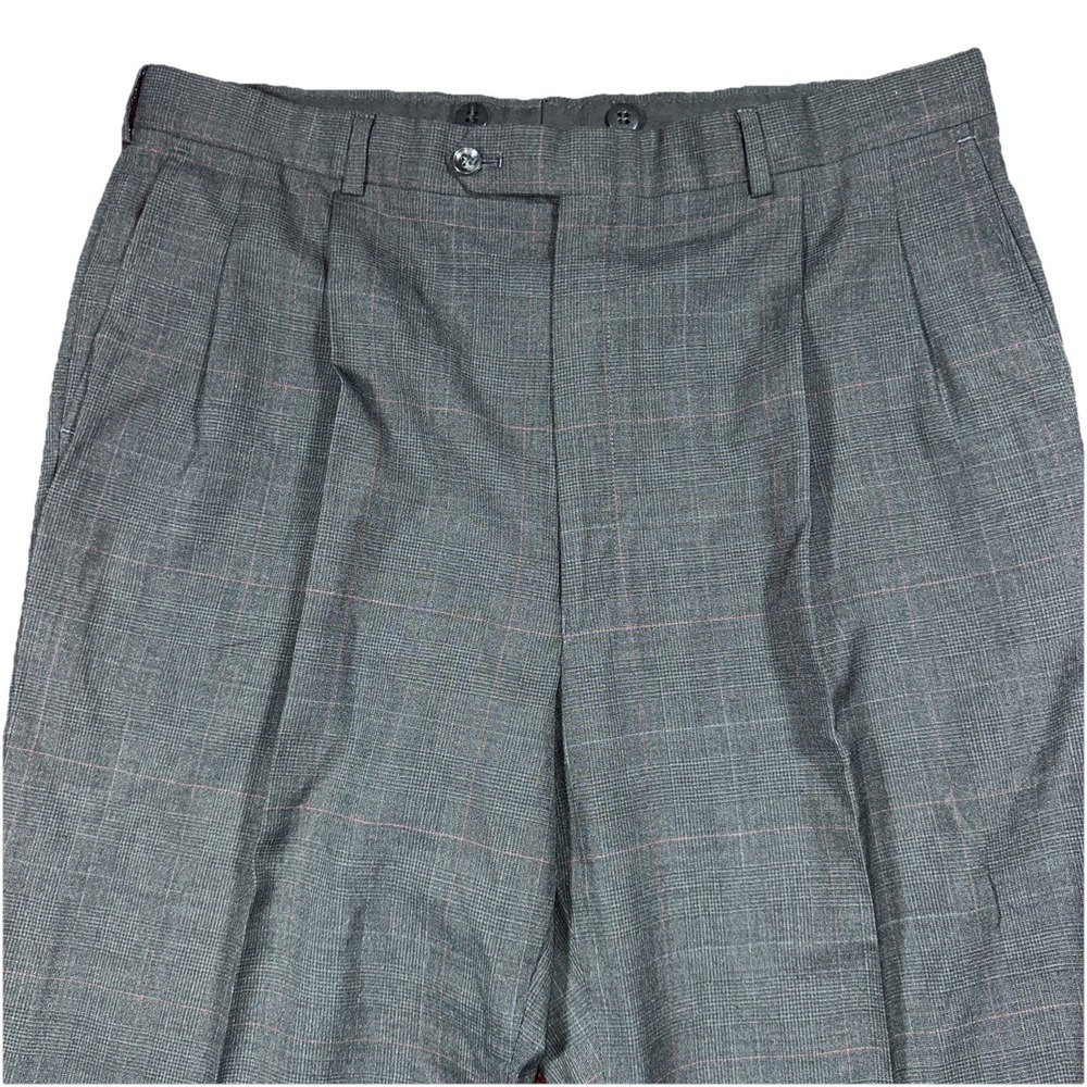 Burberrys Men's Double Pleated Dress Pants Casual Grey/MultiColor 36/30